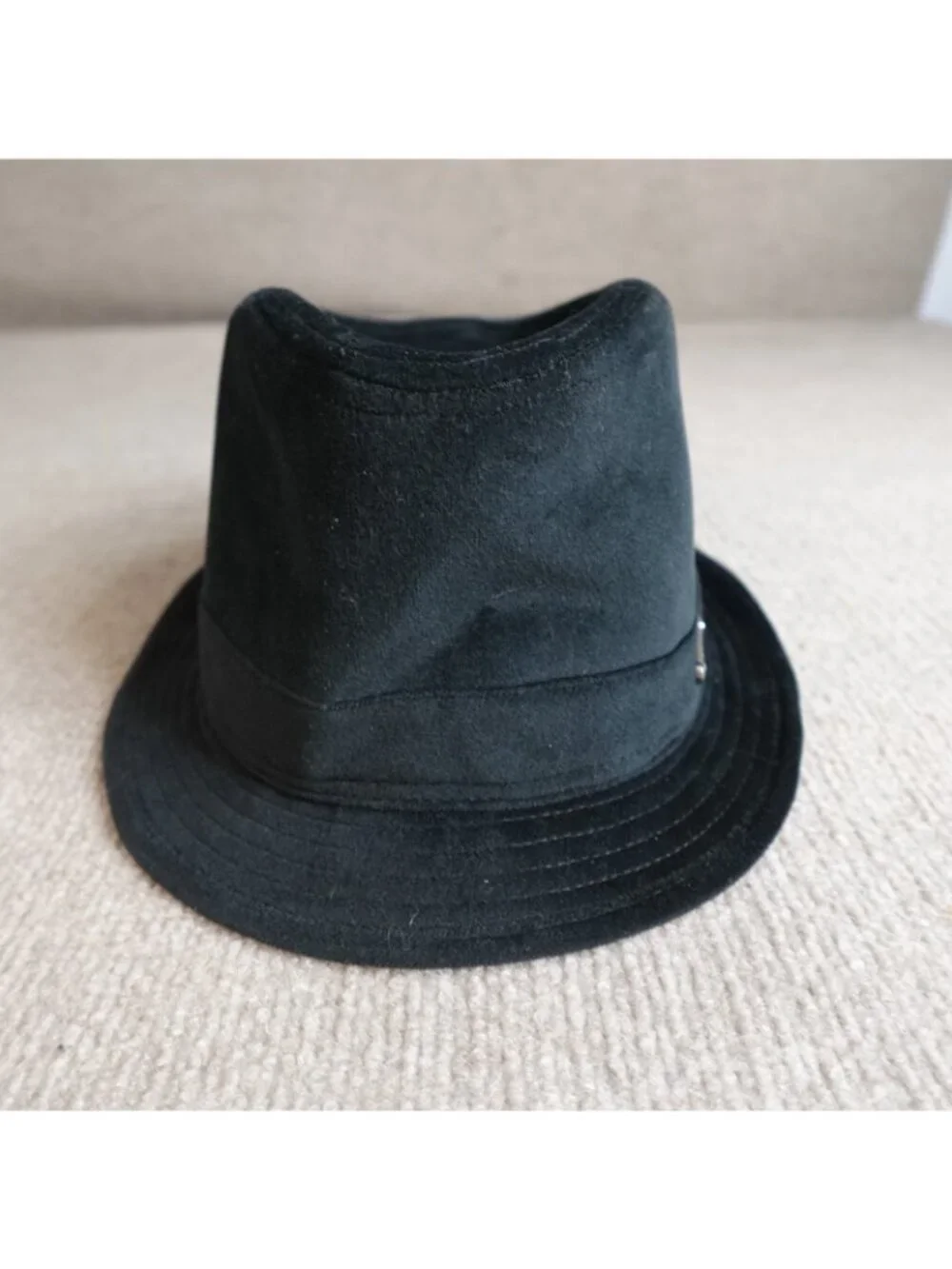 Harley Davidson Womens Hat Medium Black Fedora Velvet Cotton